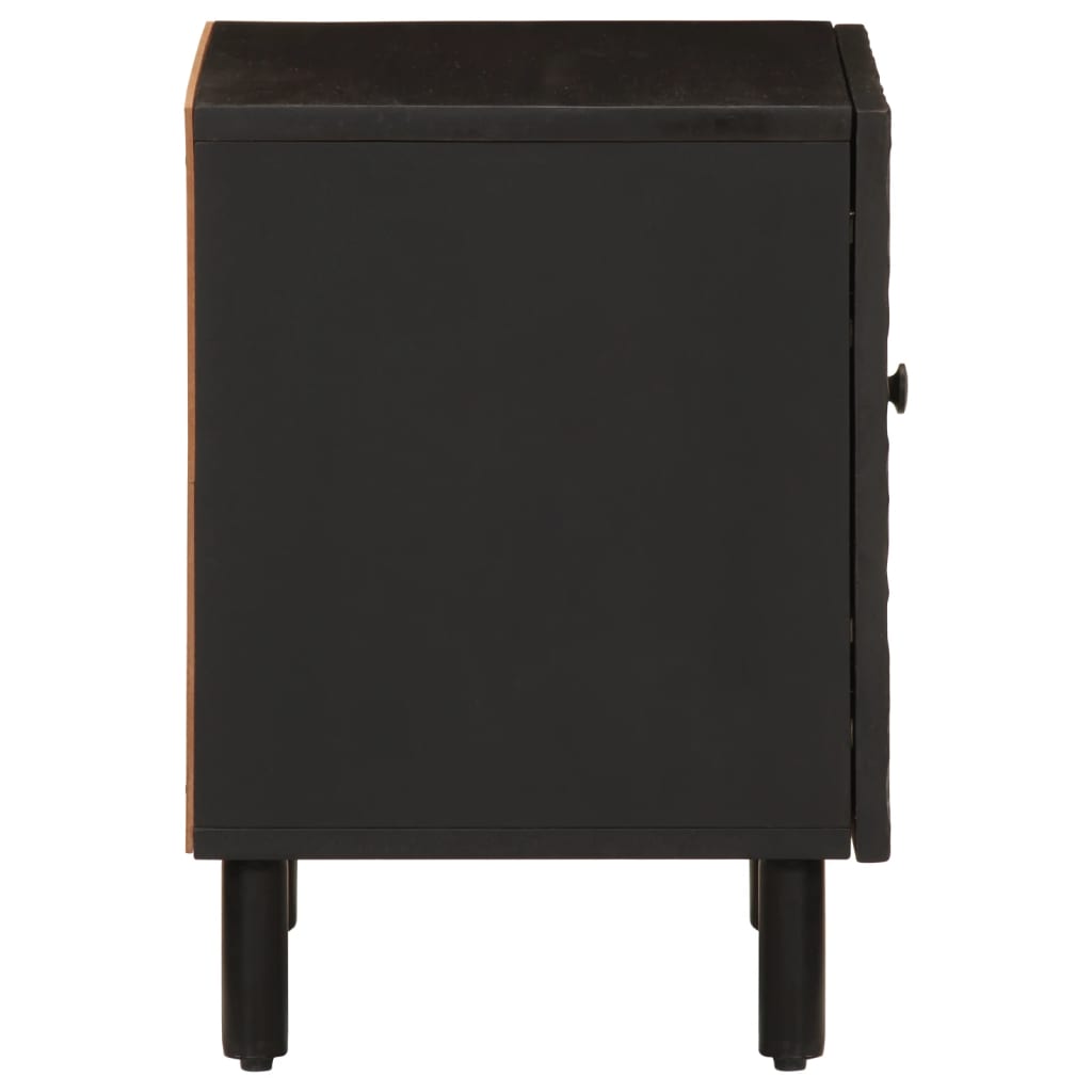 Nachttisch Schwarz 40x33x46 cm Massivholz Mango